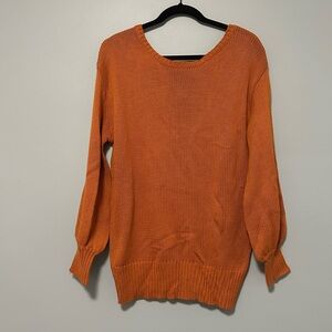 SHEIN Vibrant Orange Crew Neck Sweater